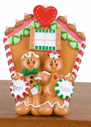 couple gingerbread house tabletop Ornament  by RUDOLPH AND ME Ornament