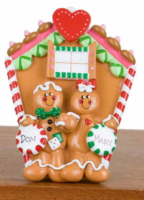 couple gingerbread house tabletop Ornament  by RUDOLPH AND ME Ornament