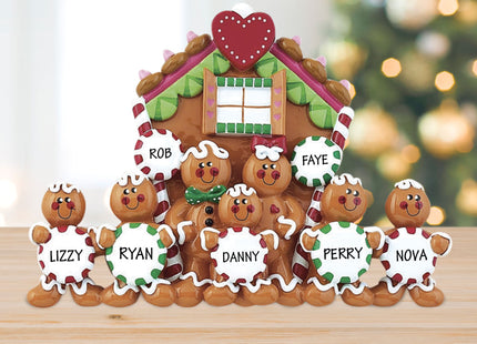 personalized personalized family of 7 gingerbread house christmas tabletop ornament – Christmas ornament, holiday tree decora