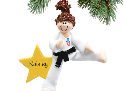 decorative personalized karate kicking boy christmas ornament – Christmas ornament, holiday tree decoration or gift