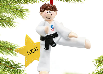 keepsake personalized karate kicking girl christmas ornament – Christmas ornament, holiday tree decoration or gift