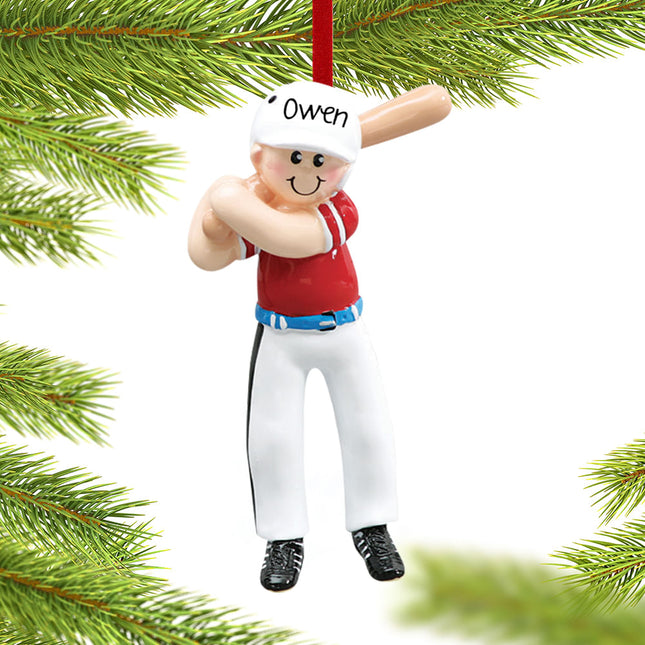 custom personalized baseball player in batting helmet christmas ornament – Christmas ornament, holiday tree decoration or gif