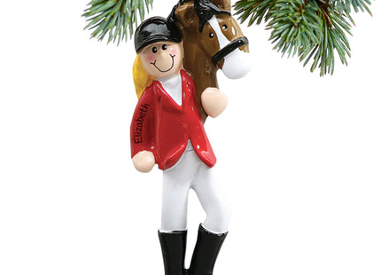 custom personalized equestrian with horse christmas ornament – Christmas ornament, holiday tree decoration or gift