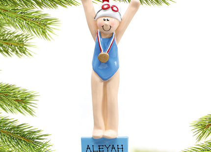 personalized personalized swimmer or diver girl christmas ornament – Christmas ornament, holiday tree decoration or gift