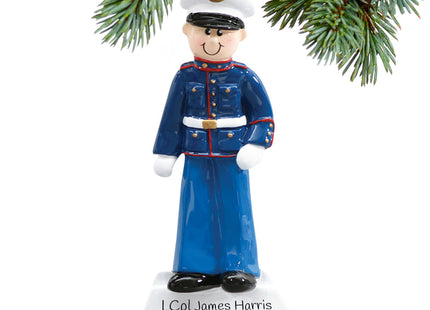holiday personalized marine service military man christmas ornament – Christmas ornament, holiday tree decoration or gift