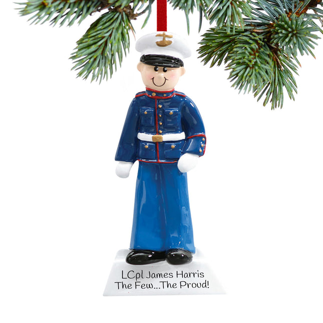 holiday personalized marine service military man christmas ornament – Christmas ornament, holiday tree decoration or gift
