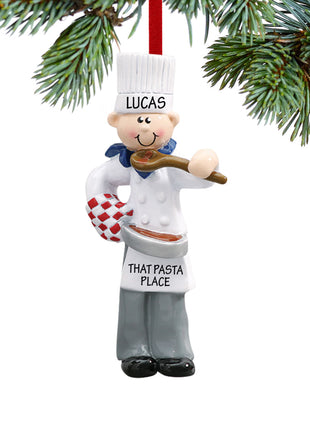 Male Chef with Tasting Spoon Ornament  by RUDOLPH AND ME Ornament