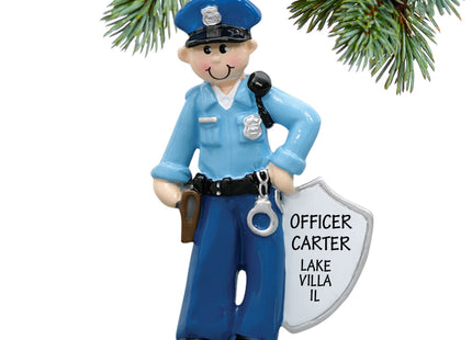 decorative personalized policeman with handcuffs christmas ornament – Christmas ornament, holiday tree decoration or gift