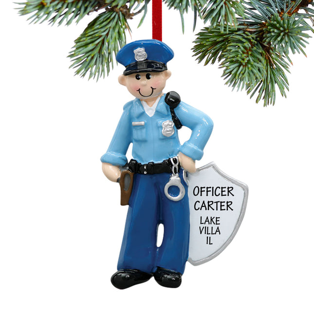 decorative personalized policeman with handcuffs christmas ornament – Christmas ornament, holiday tree decoration or gift
