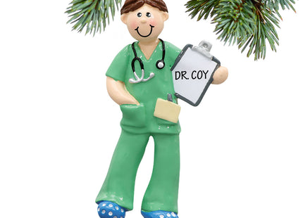 engraved personalized male physician assistant, nurse, emt christmas ornament – Christmas ornament, holiday tree decoration o