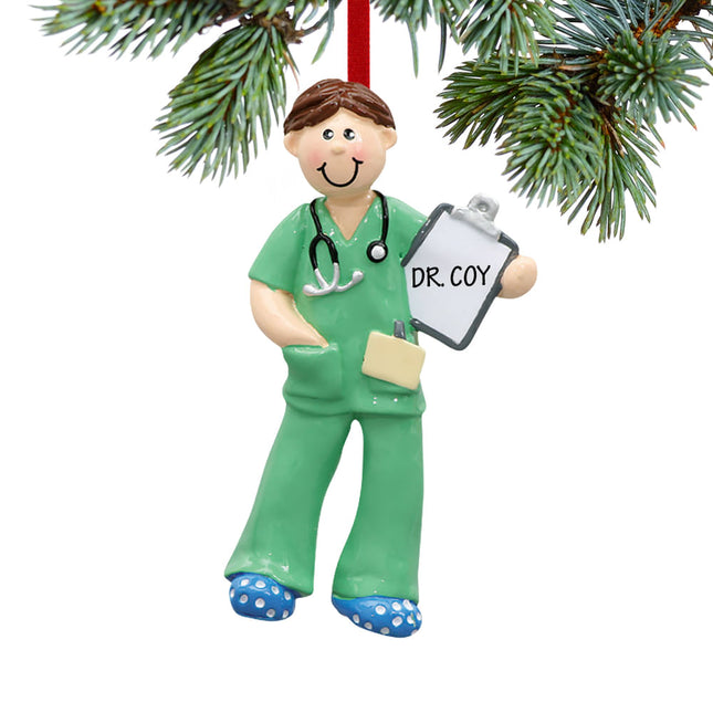 engraved personalized male physician assistant, nurse, emt christmas ornament – Christmas ornament, holiday tree decoration o