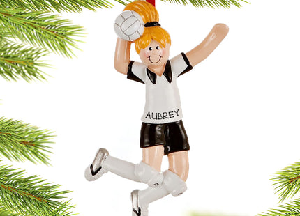 decorative personalized volleyball girl spiking the ball christmas ornament – Christmas ornament, holiday tree decoration or 