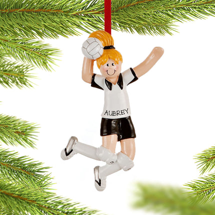 decorative personalized volleyball girl spiking the ball christmas ornament – Christmas ornament, holiday tree decoration or 