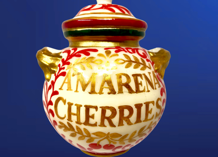 Amarena Cherries Jar Glass Christmas Ornament