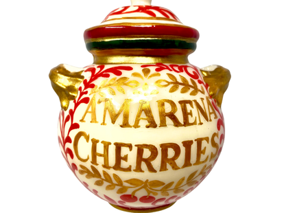 Amarena Cherries Jar Glass Christmas Ornament