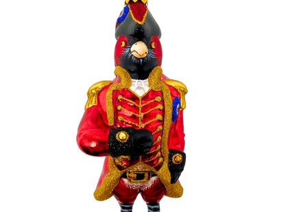 Cardinal Founding Feather Glass Ornament