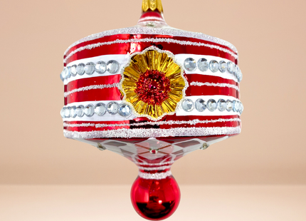 Red Harlequin Lantern Glass Ornament