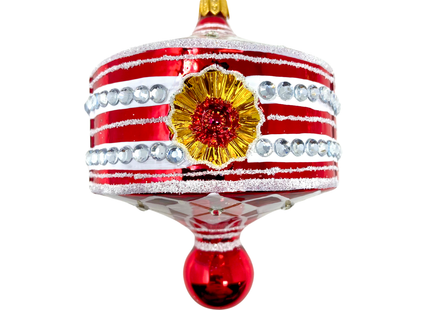 Red Harlequin Lantern Glass Ornament