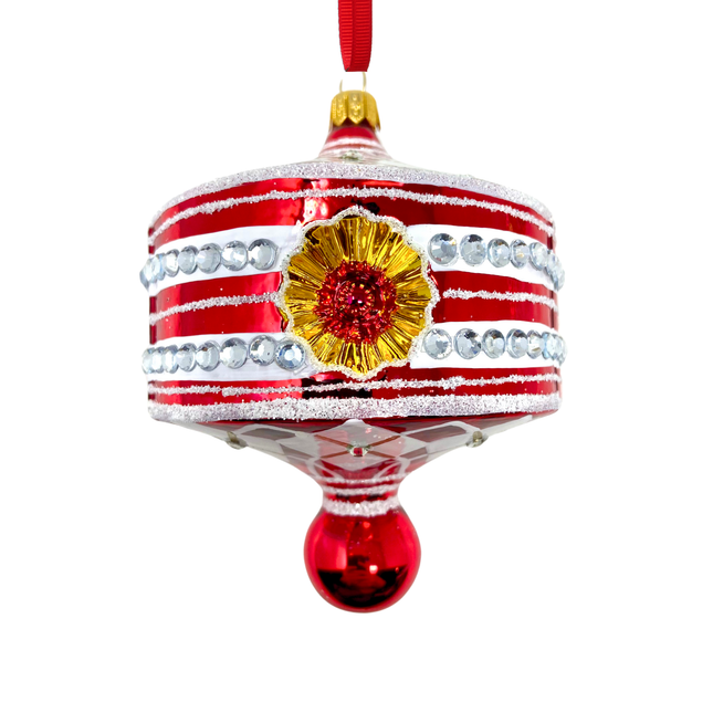 Red Harlequin Lantern Glass Ornament