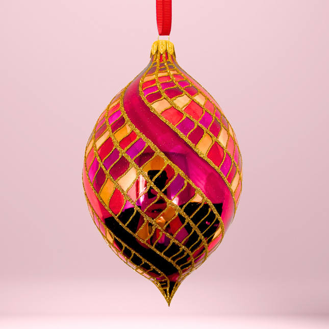 Red Hot Jackpot Spinner Glass Ornament