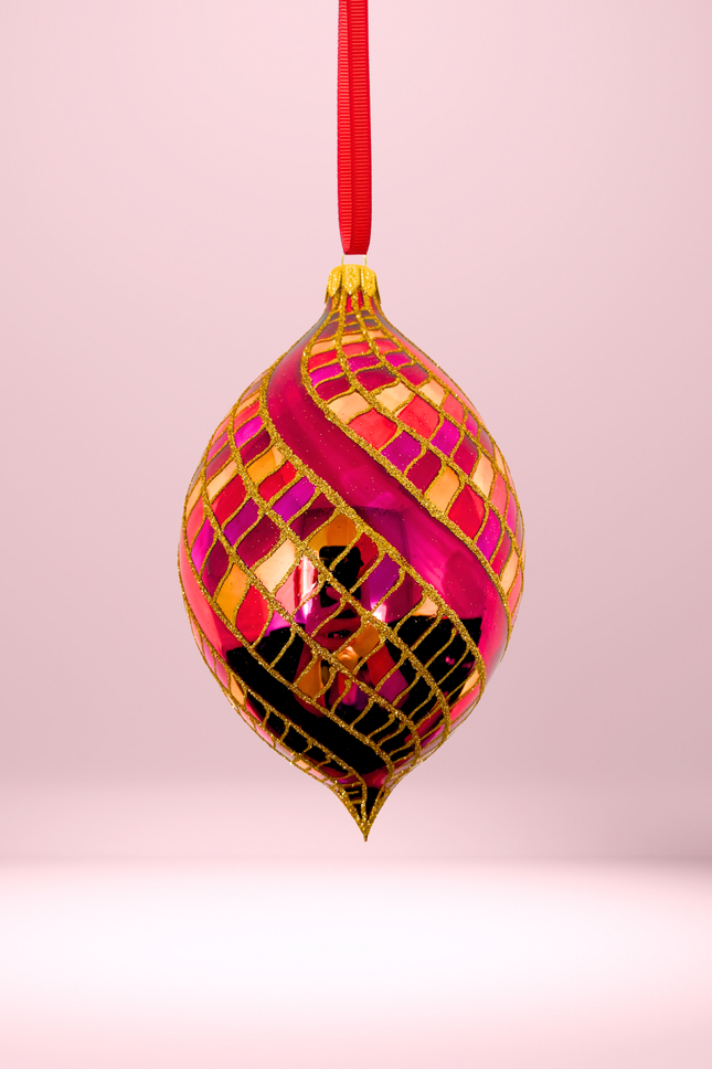 Red Hot Jackpot Spinner Glass Ornament