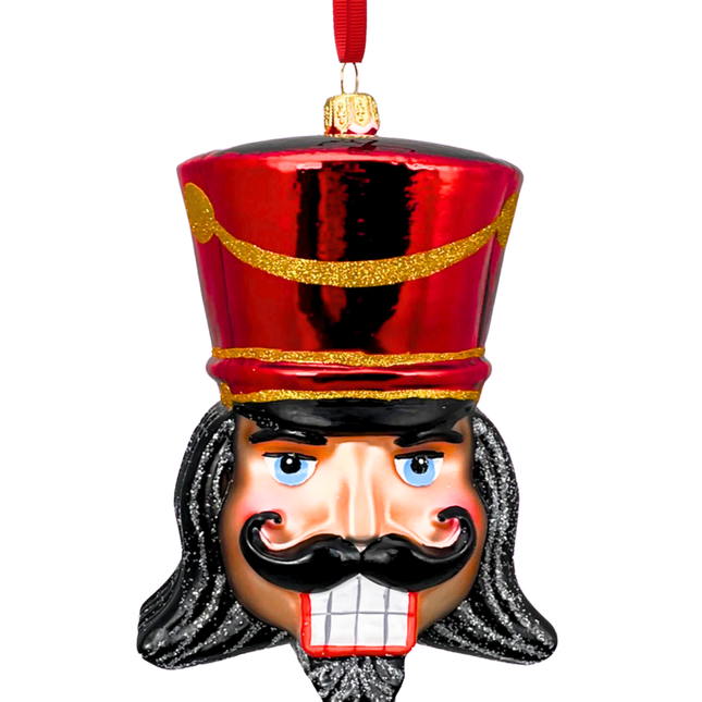 Crimson Glass Nutcracker Ornament