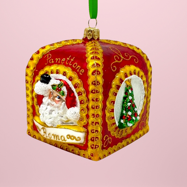 Red Panettone Polish Glass Ornament