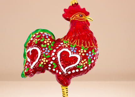 Barcelos Rooster Polish Glass Ornament