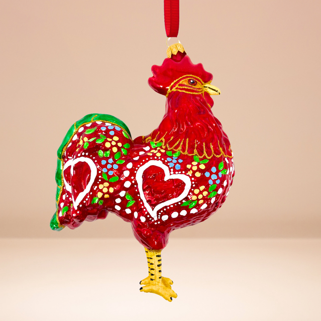 Barcelos Rooster Polish Glass Ornament