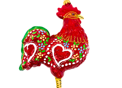 Barcelos Rooster Polish Glass Ornament