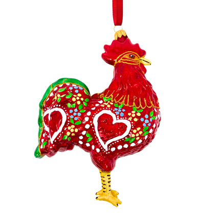 Barcelos Rooster Polish Glass Ornament