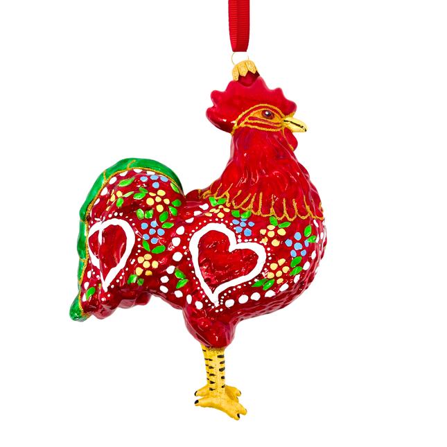 Barcelos Rooster Polish Glass Ornament
