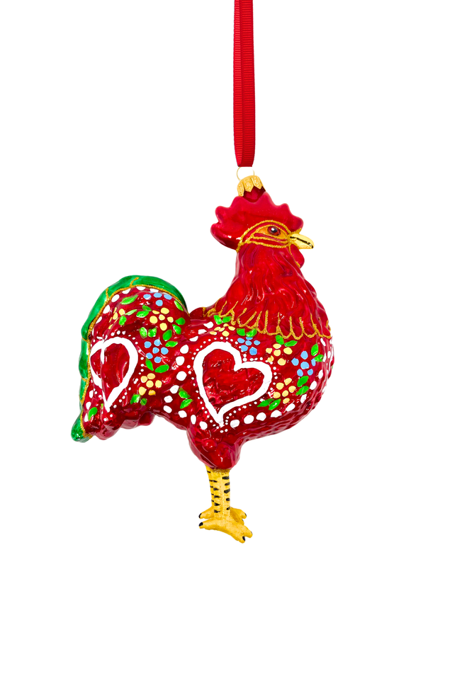 Barcelos Rooster Polish Glass Ornament
