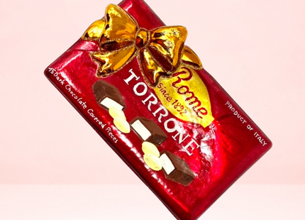 Red Torrone Candy Box Polish Glass Ornament