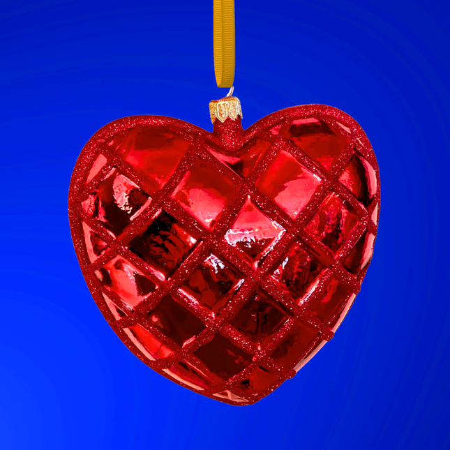 Rouge Affair Heart Polish Glass Ornament