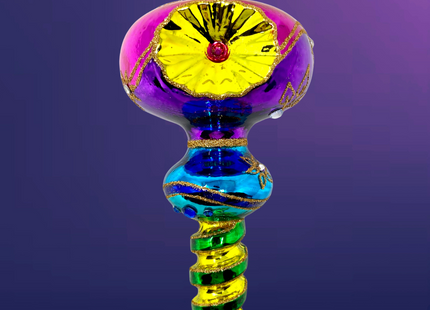 Ribbon Dance Reflector Polish Glass Ornament (Pink)