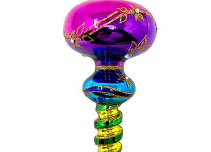 Ribbon Dance Reflector Polish Glass Ornament (Pink)