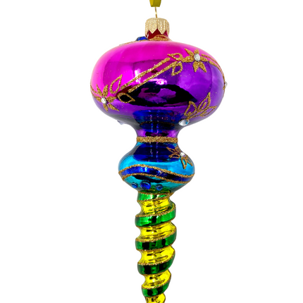 Ribbon Dance Reflector Polish Glass Ornament (Pink)