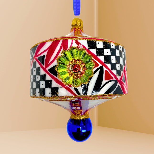 Ricchezza Lantern Glass Christmas Ornament