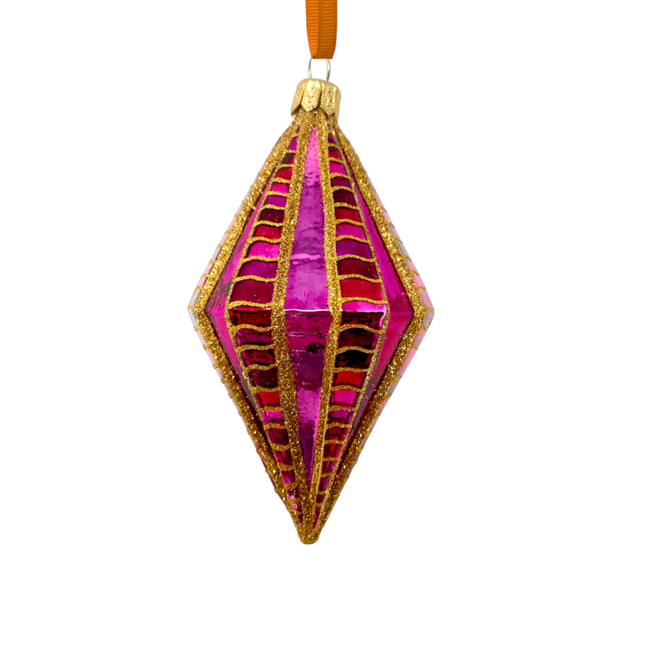 Rose Diamond Glass Ornament