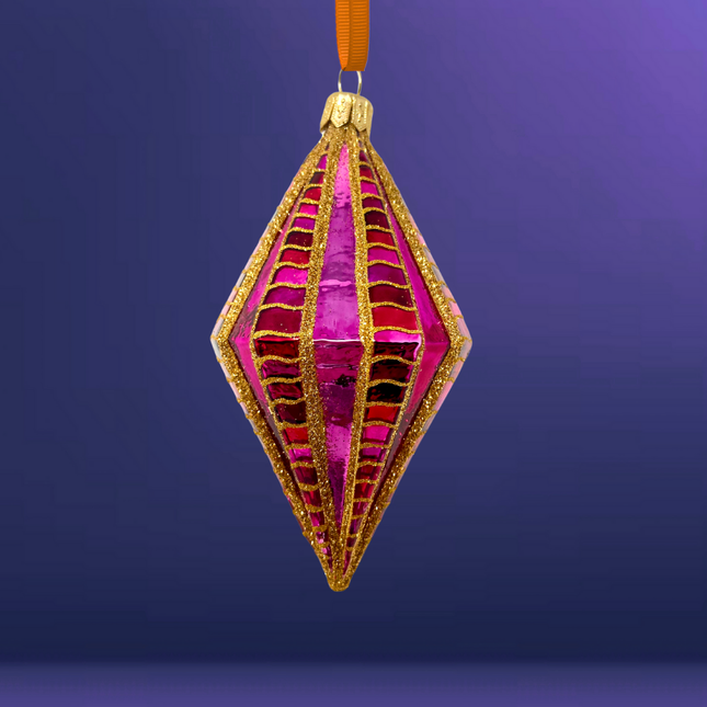 Rose Diamond Glass Ornament