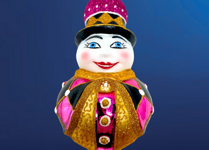 Rosie Noelle Snowman Glass Ornament