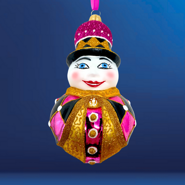 Rosie Noelle Snowman Glass Ornament