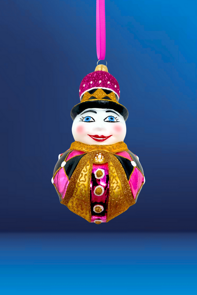 Rosie Noelle Snowman Glass Ornament