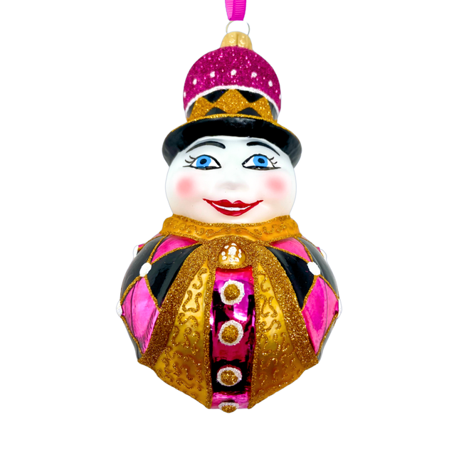 Rosie Noelle Snowman Glass Ornament