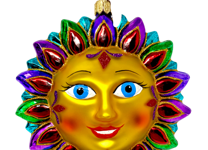 Sedona Red Sun Glass Ornament (R)