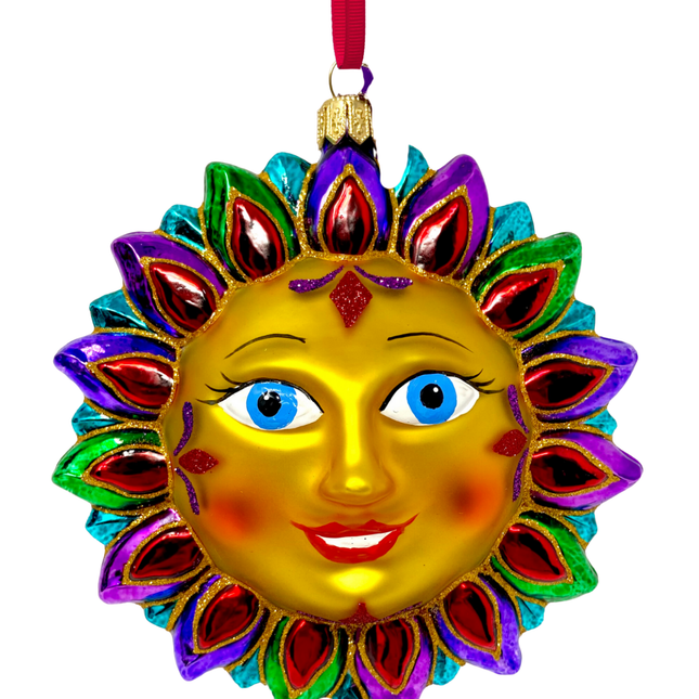 Sedona Red Sun Glass Ornament (R)