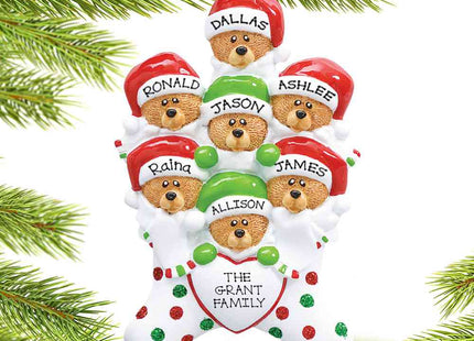 engraved personalized stocking bears 7 christmas ornament – Christmas ornament, holiday tree decoration or gift