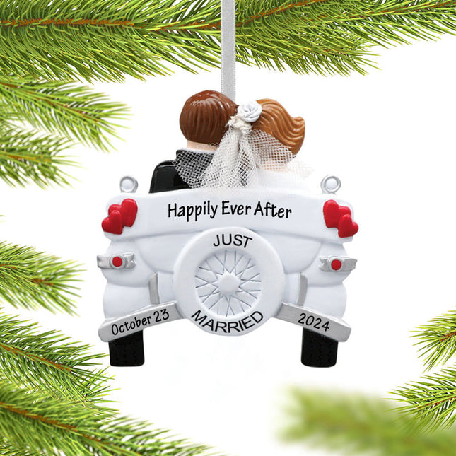 Vintage Wedding Car Ornament
