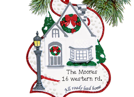 keepsake personalized all roads lead home christmas ornament – Christmas ornament, holiday tree decoration or gift